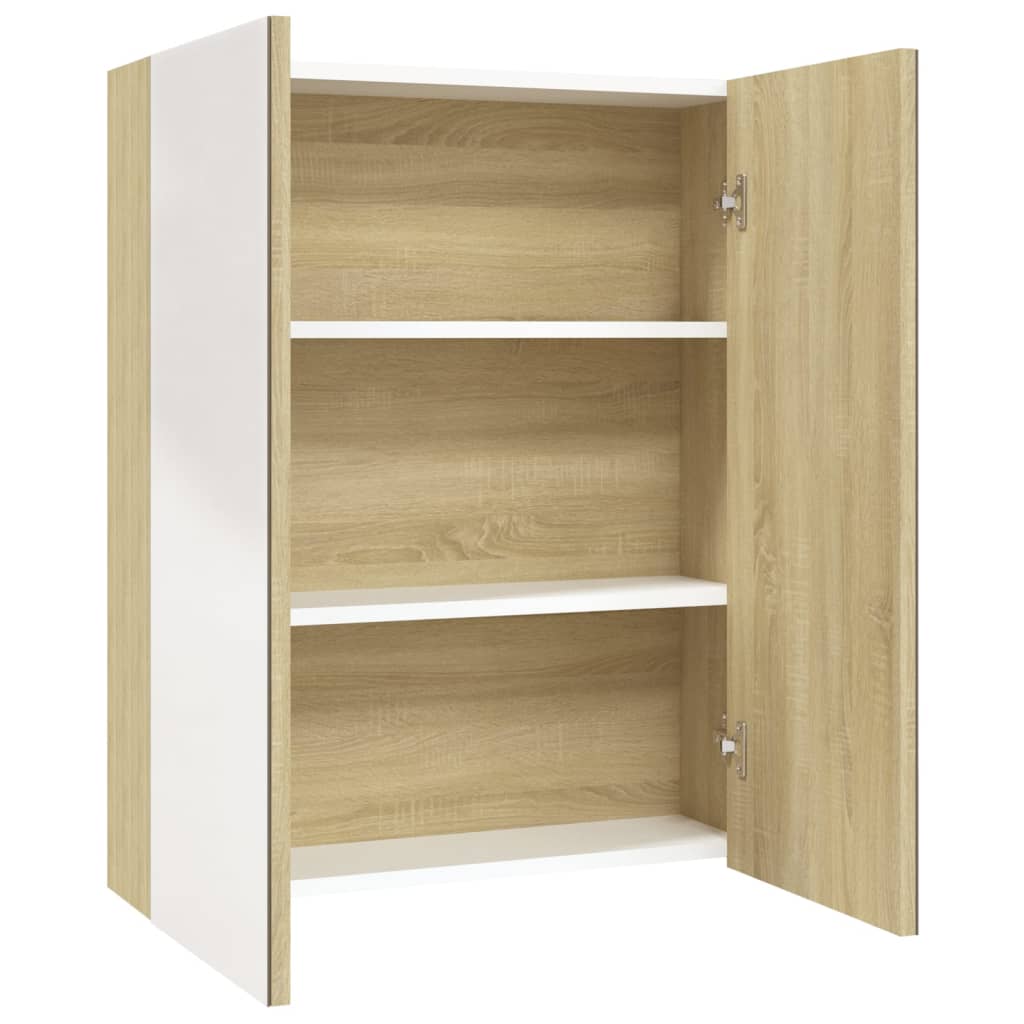Bad-Spiegelschrank 60x15x75 cm MDF Glänzendes Schwarz