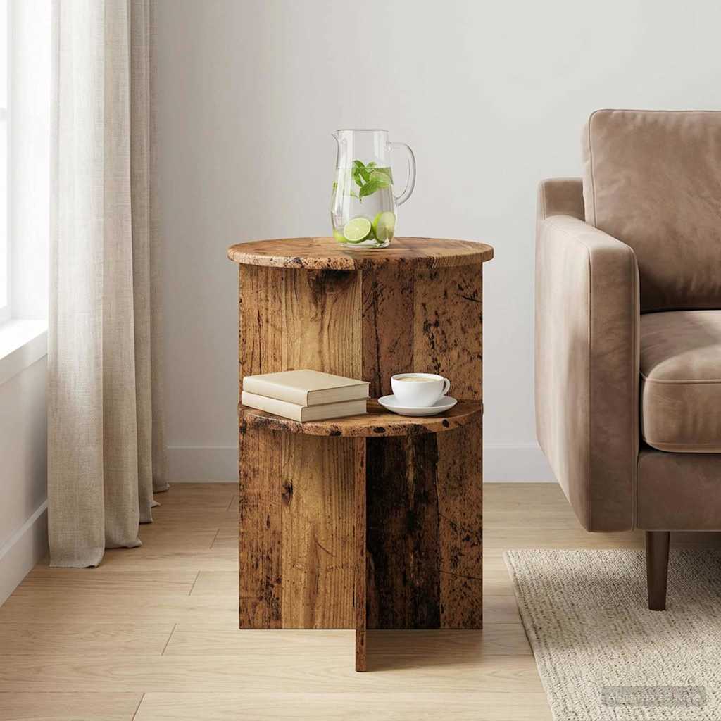 Beistelltisch mit Speicher Weiß Ø 39,5 x 55 cm Holzwerkstoff