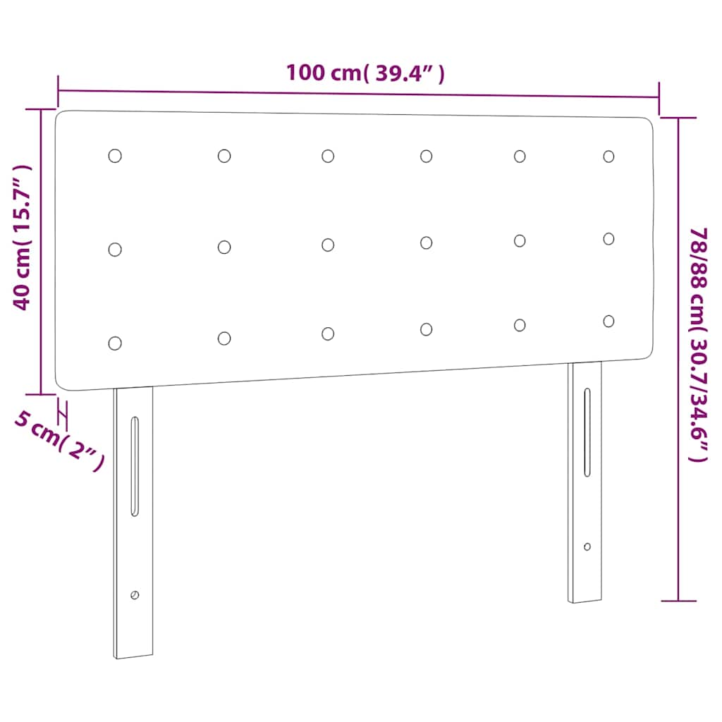 Kopfteil Hellgrau 80x5x118/128 cm Samt