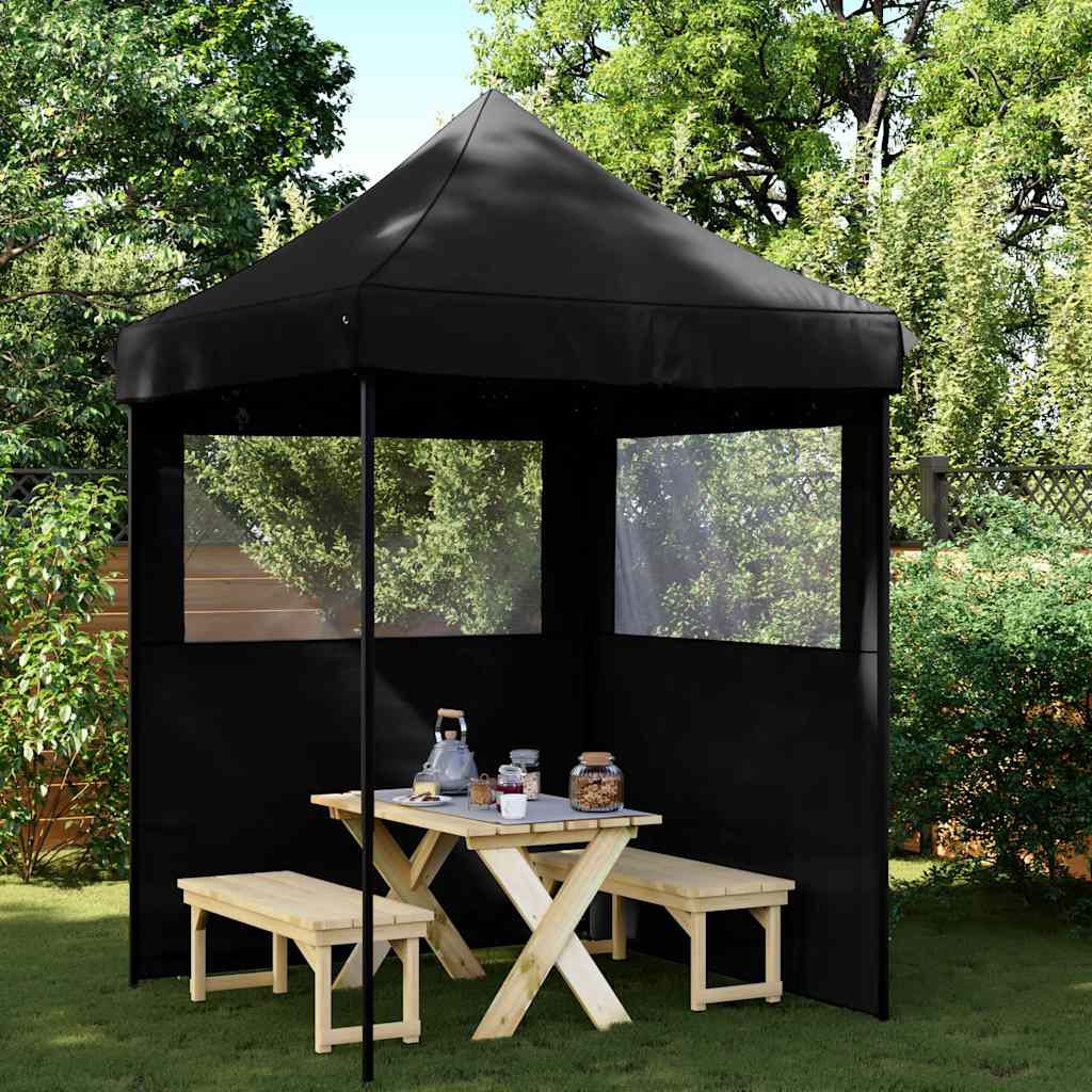 Partyzelt Faltbar Pop-Up Schwarz 200x200x306 cm