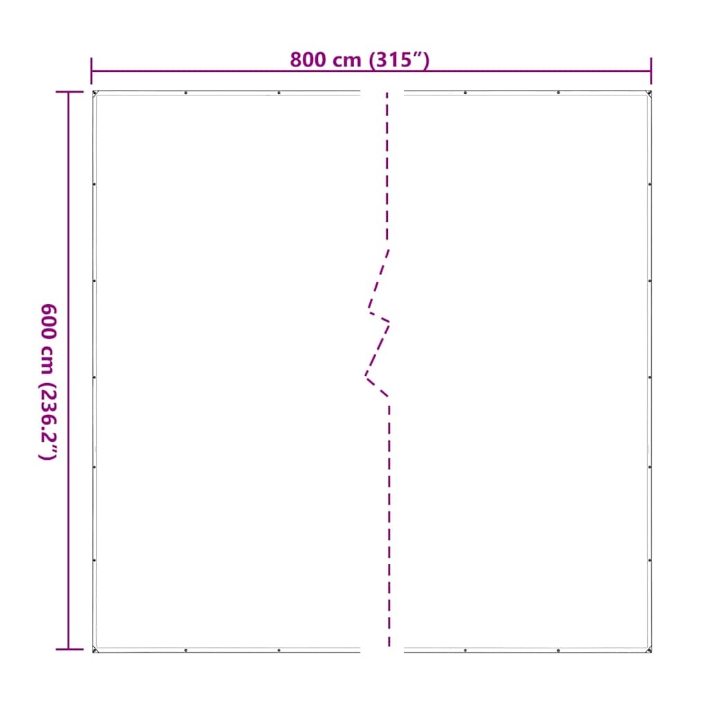 Transparente Plane mit Ösen 1x2 m Polyethylen