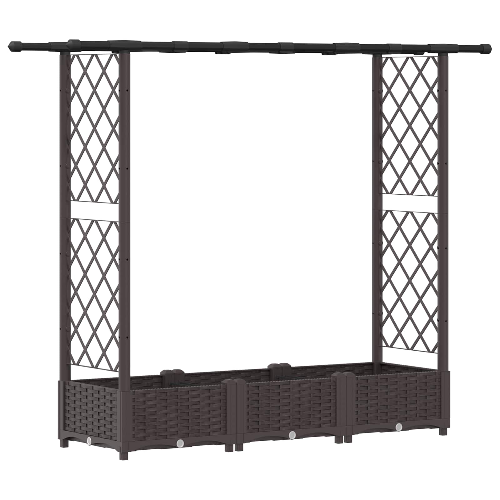 Hochbeet mit Rankgitter und Dach Braun 124 x 40 x 123 cm PP