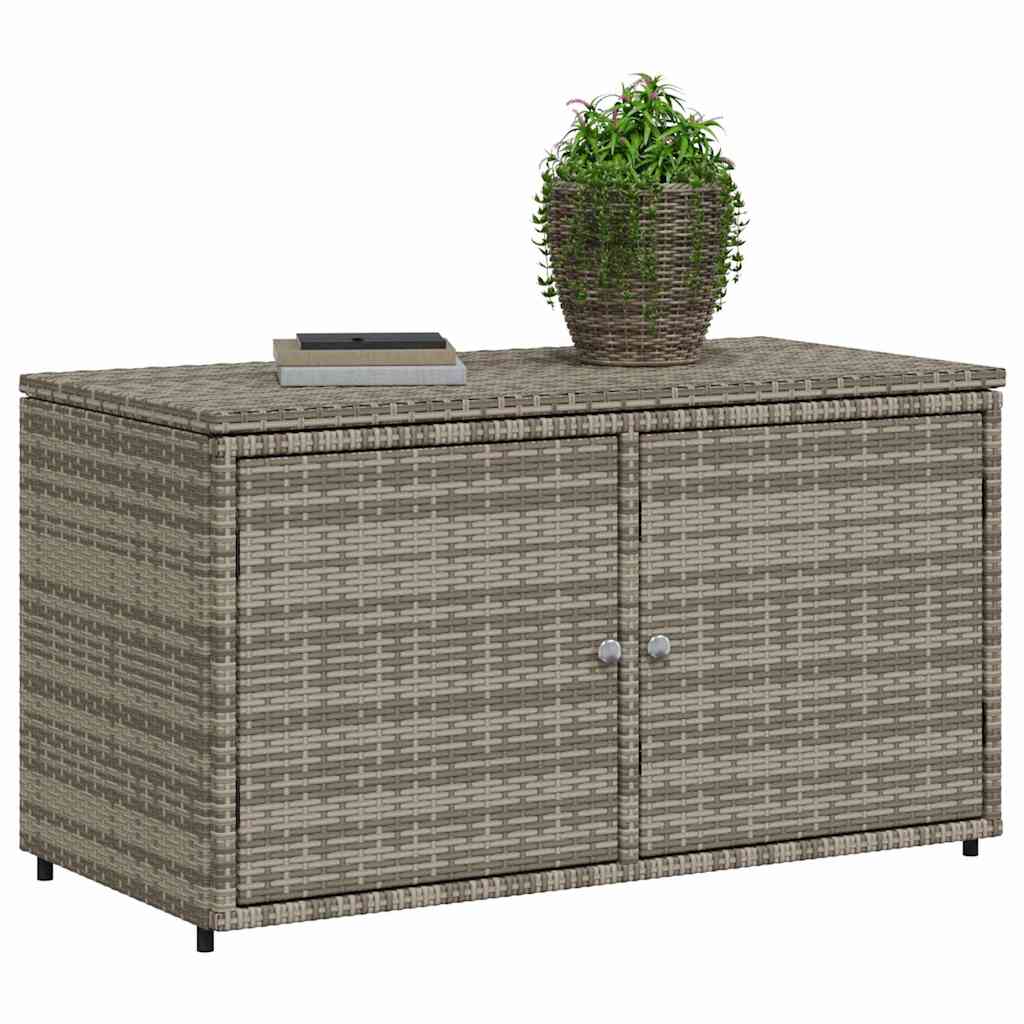 Gartenschrank Schwarz 110x55x60,5 cm Poly Rattan