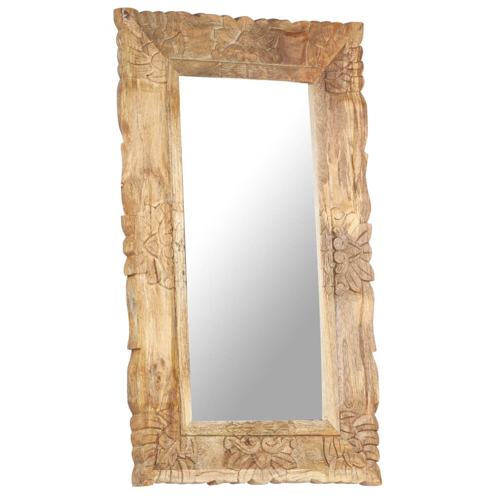 Spiegel Weiß 80x50 cm Mango Massivholz