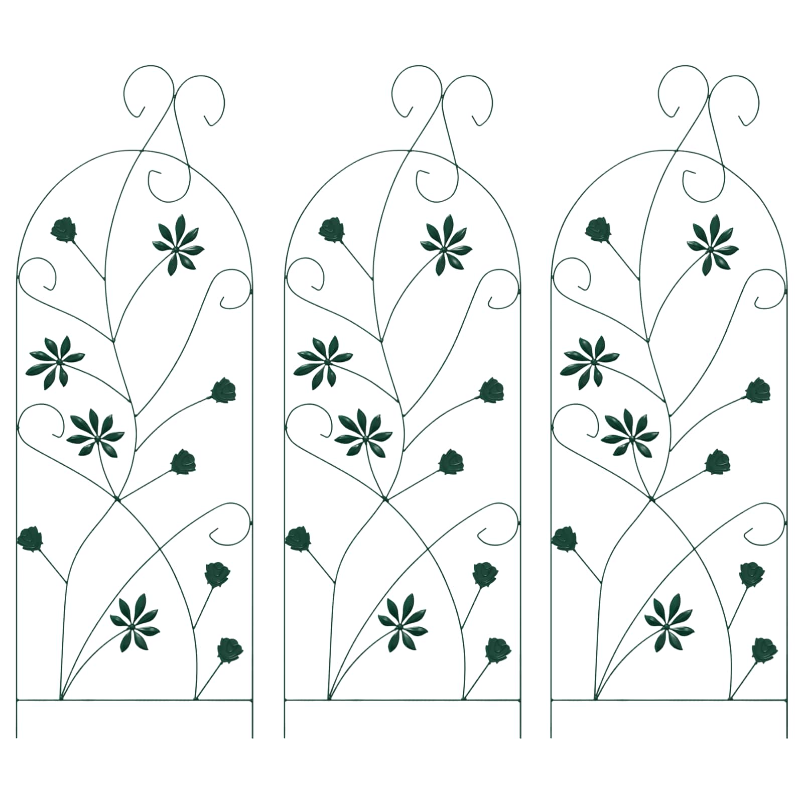 Gartenzaun mit Schloss 3 pcs Schwarz 112 x 39,5 cm Stahl