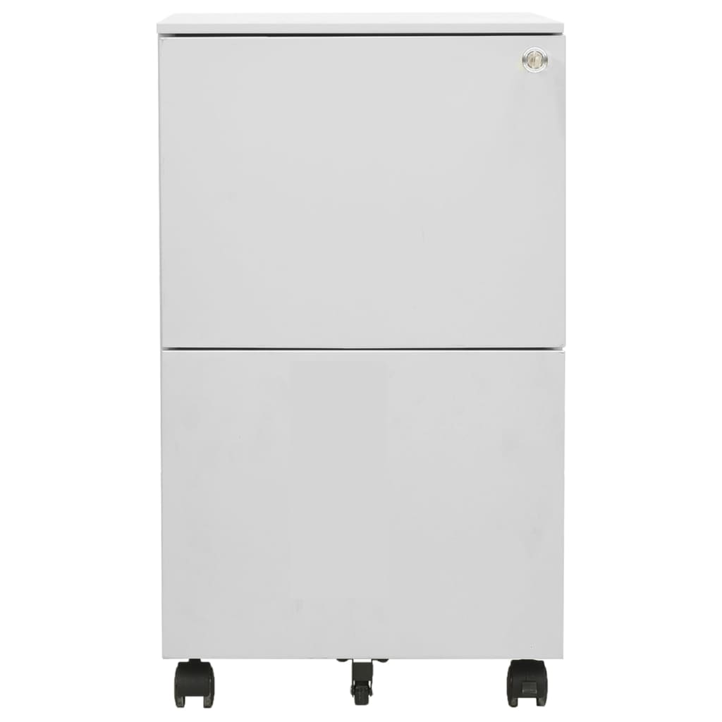 Aktenschrank mit Rollen Weiß 39x45x67 cm Stahl