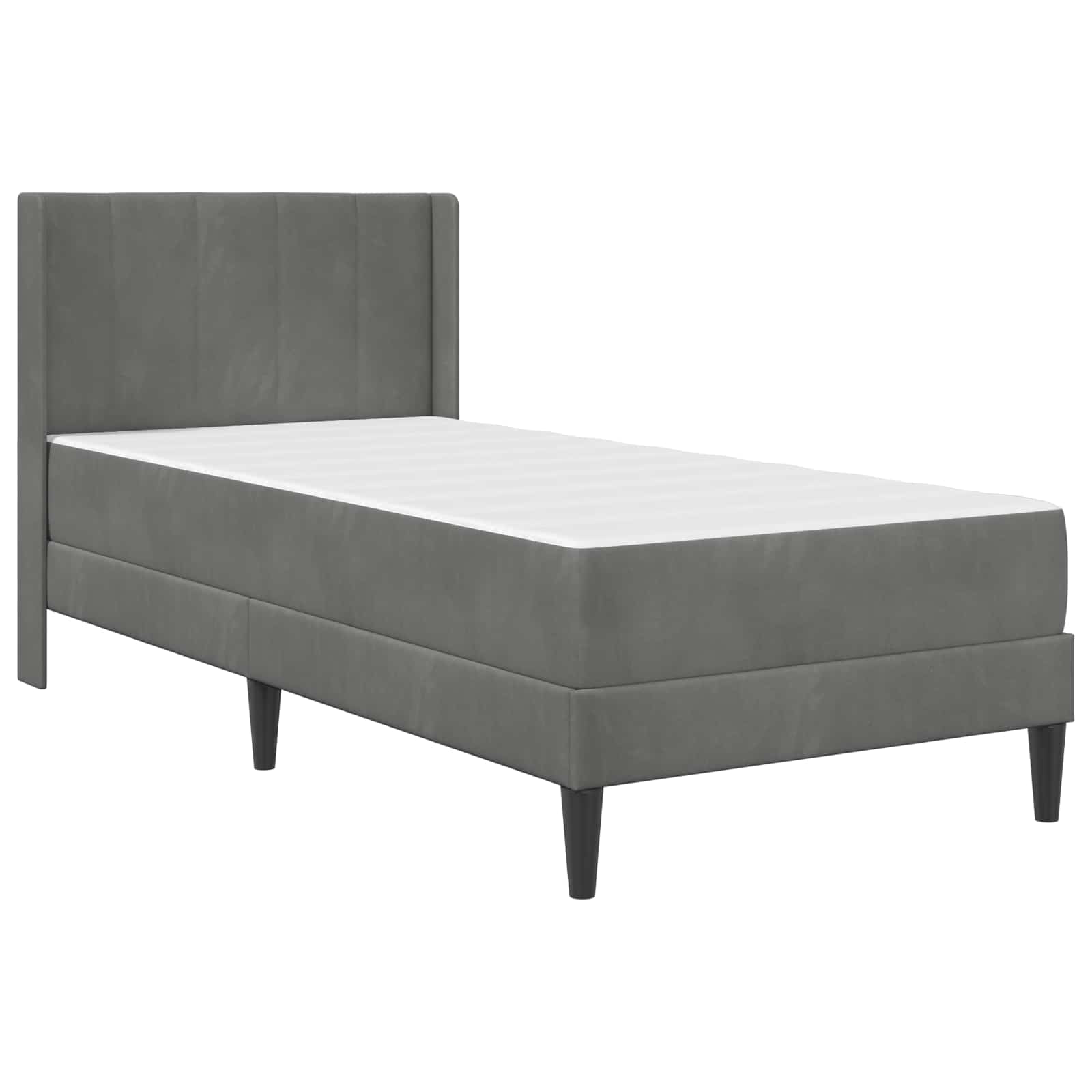 Bettgestell mit Matratze mit Kopfteil Hellgrau 80 x 200 cm Samt