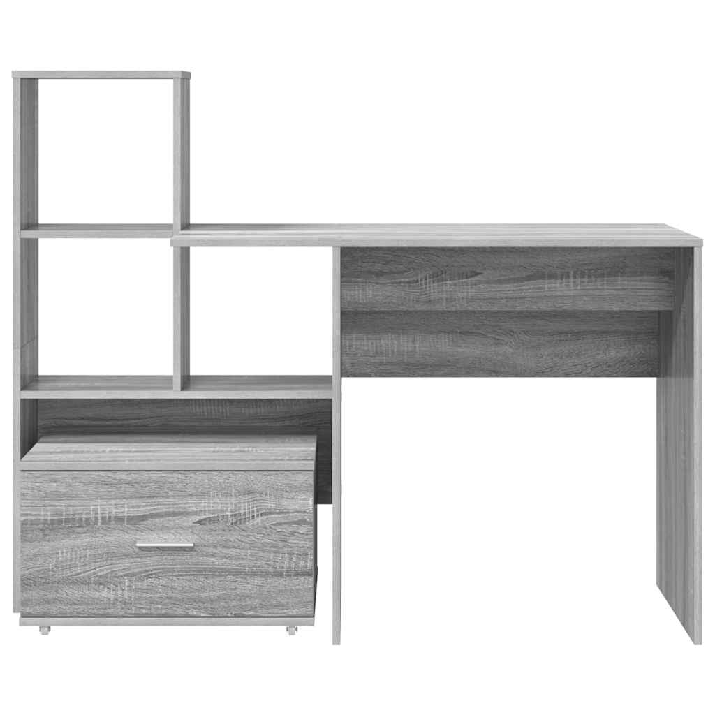 Schreibtisch mit Regal Weiß 131,5 x 50 x 106,5 cm Holzwerkstoff