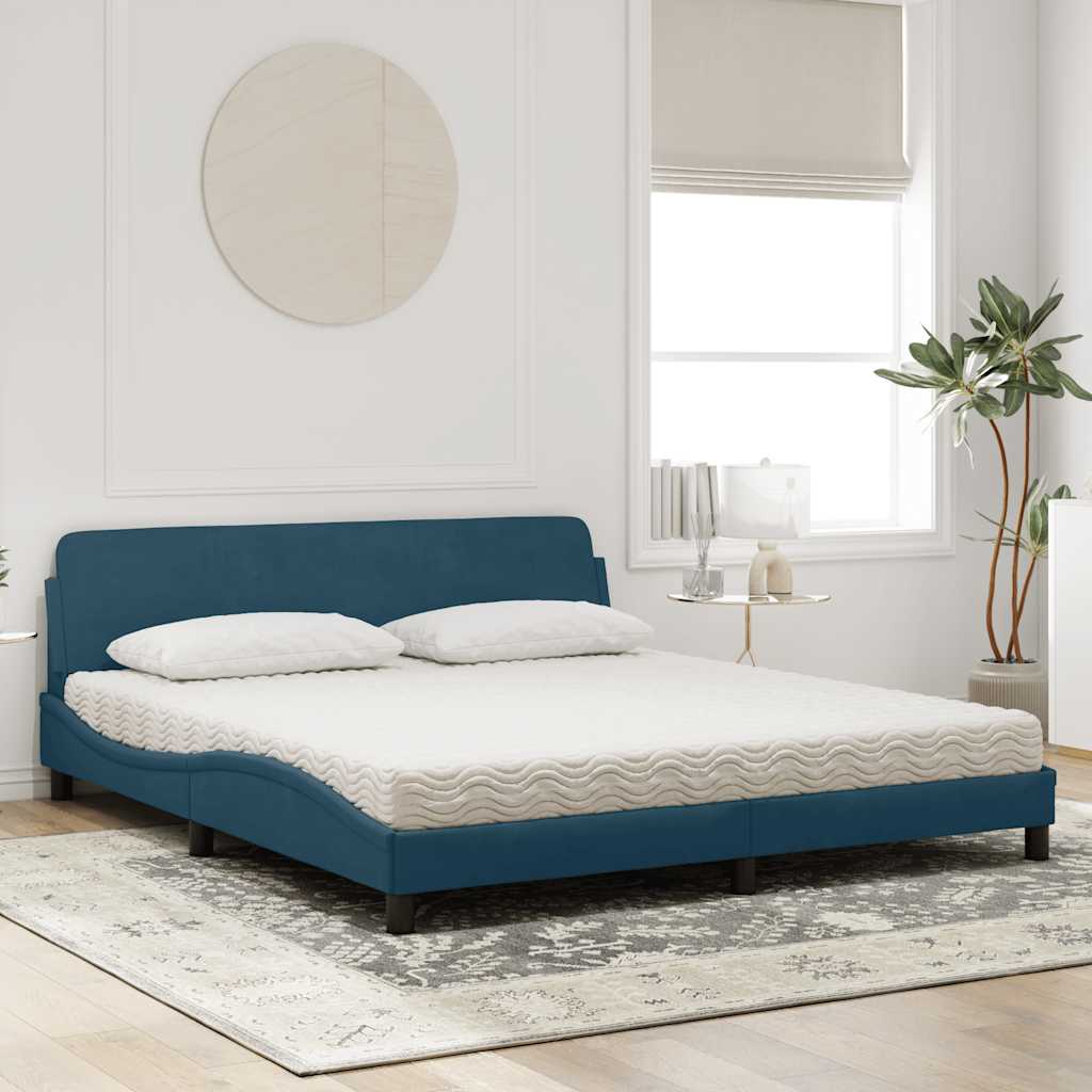 Bett mit Matratze "Dover" Hellgrau 80x200 cm Samt