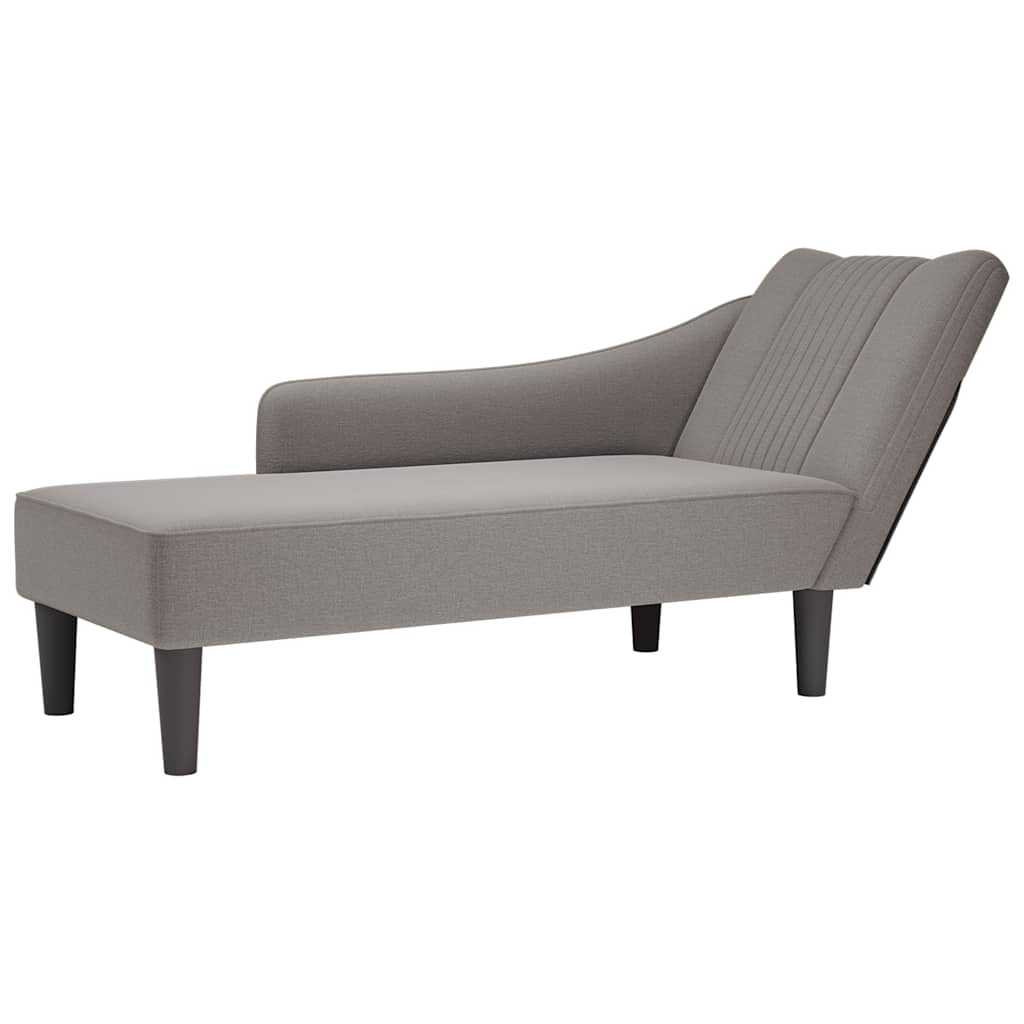 Chaiselongue mit Rechter Armlehne Hellgrau Stoff