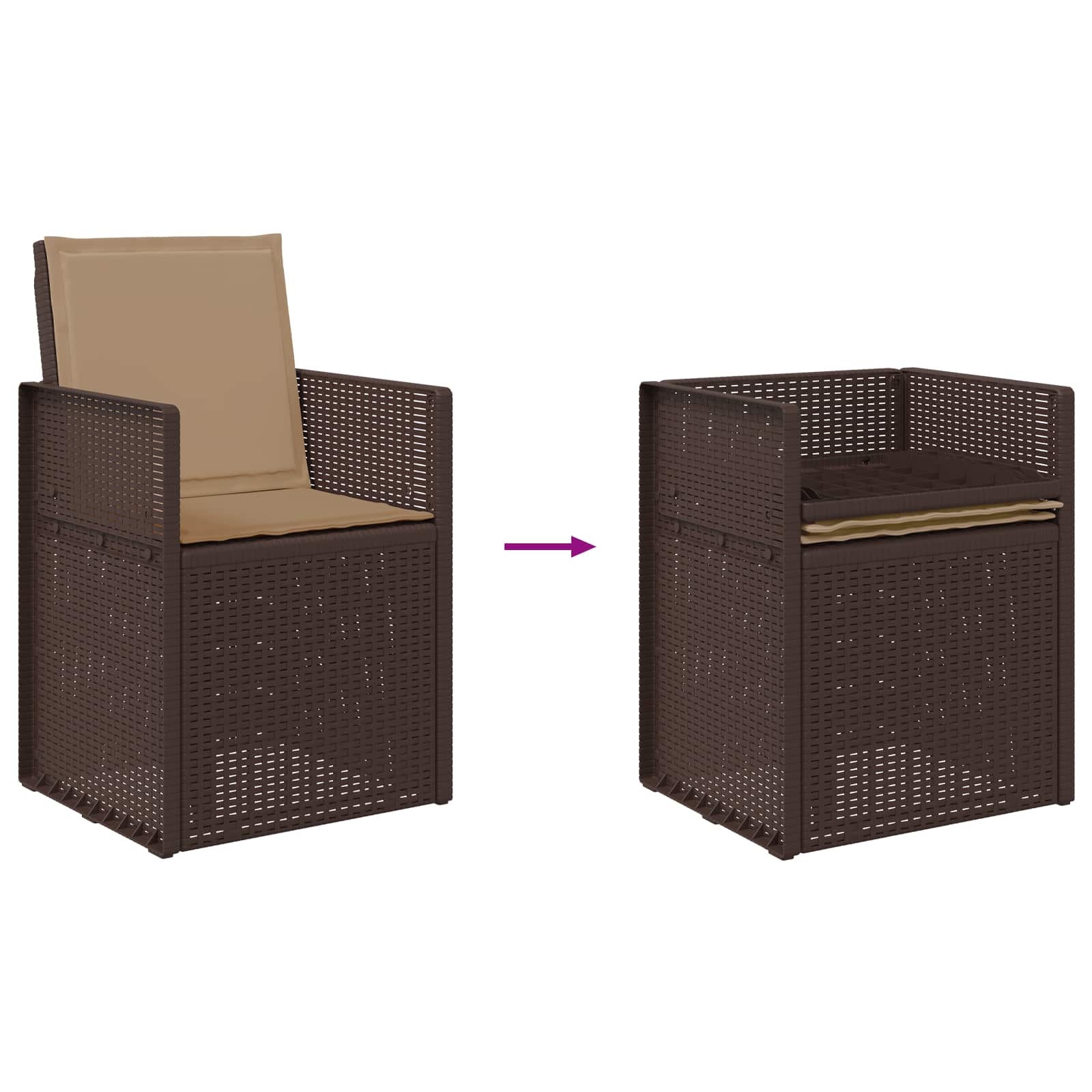 Garten Esszimmerstühle 2 pcs Weiß und Hellgrau PP