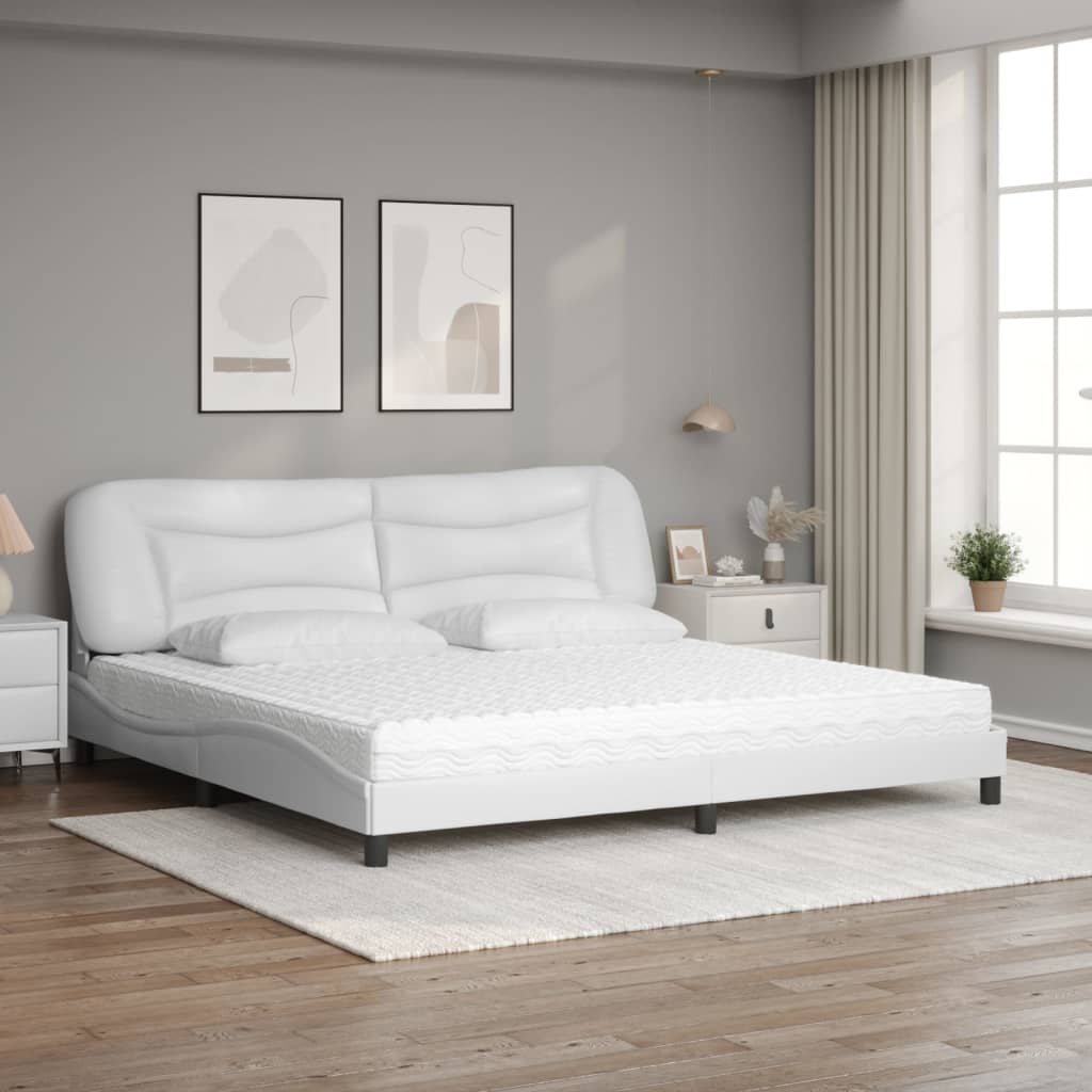 Bett mit Matratze "Hvar" Schwarz 80x200 cm Kunstleder