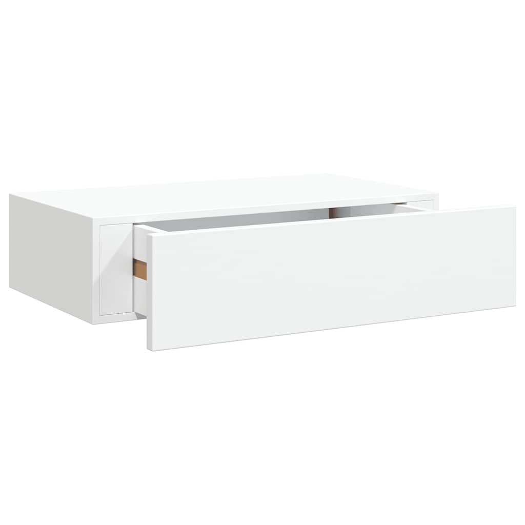 Wandregal mit Schublade Weiß 40x23,5x10 cm MDF