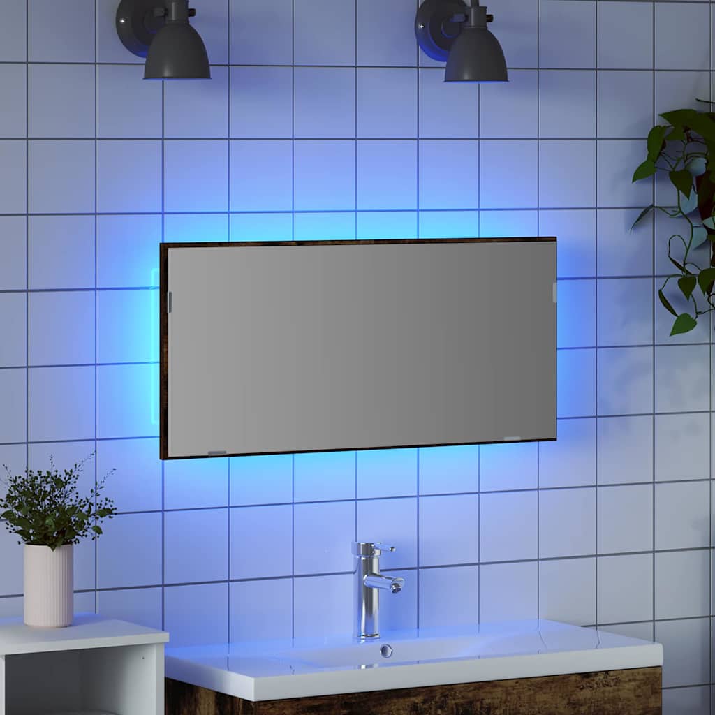 LED-Badspiegel Weiß 80x8,5x37 cm Acryl