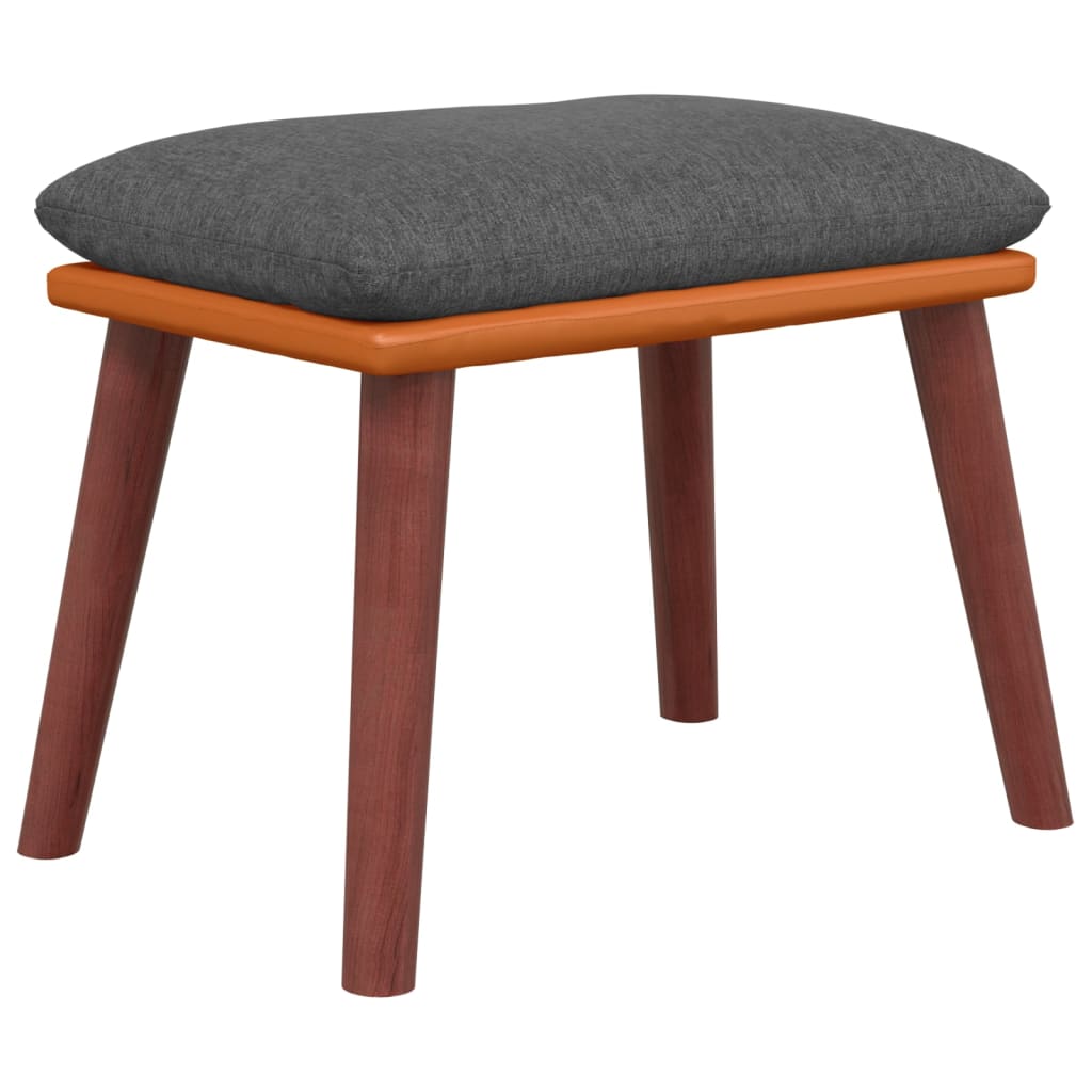 Fußhocker Hellgrau 45x29,5x35 cm Stoff und Kunstleder