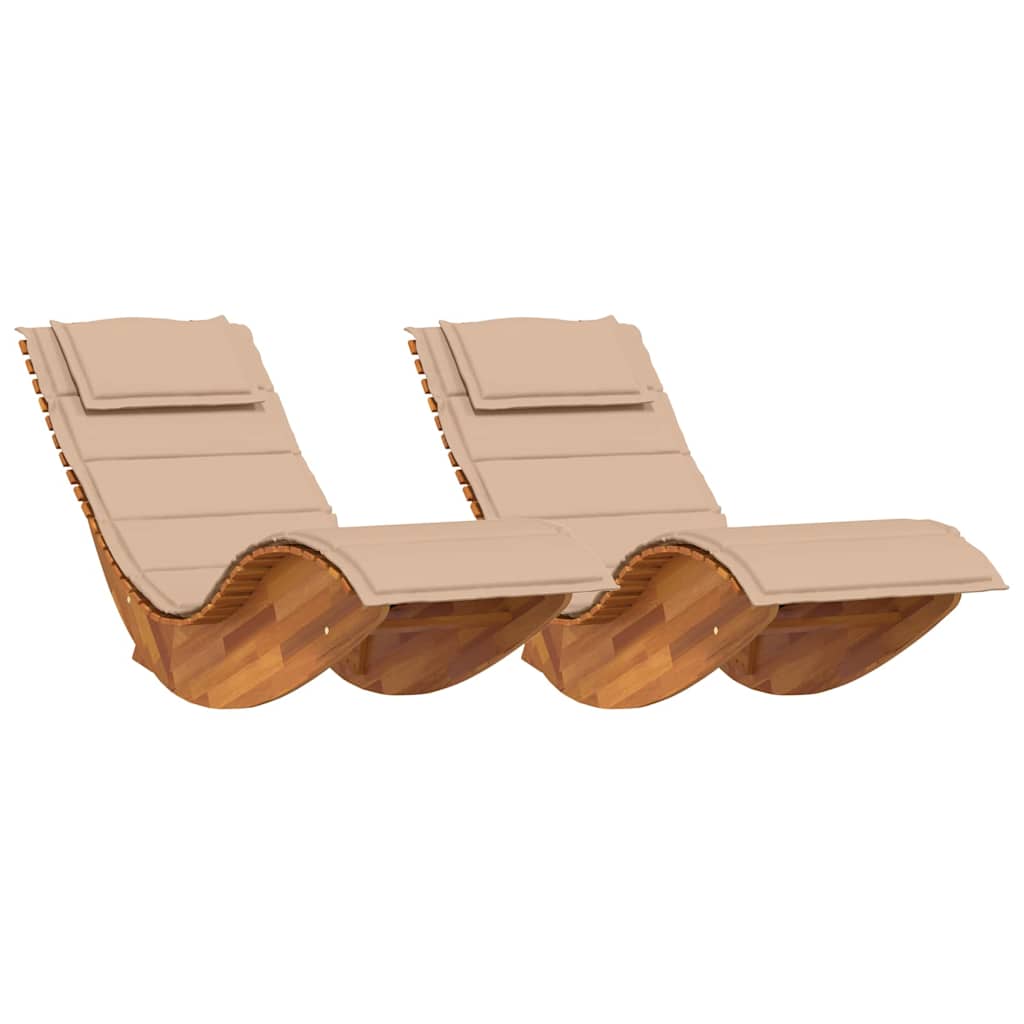 Schaukelstühle Sonnenliegen 2 Stk. Akazienholz
