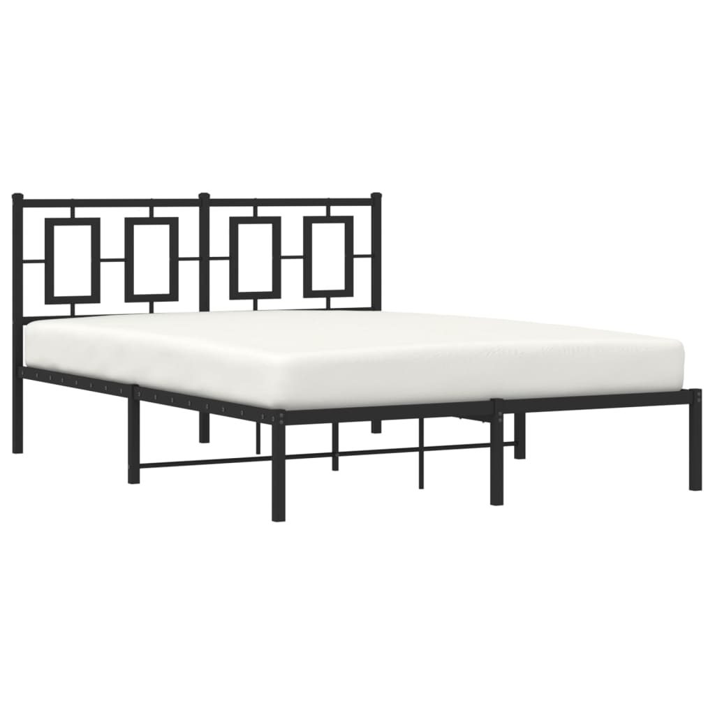 Bettgestell mit Kopf- und Fußteil Metall Weiß 180x200 cm