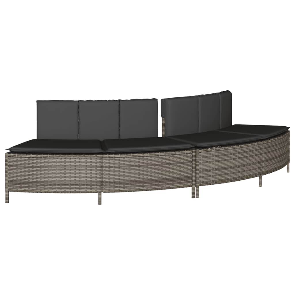 Whirlpool-Umrandung Schwarz Poly-Rattan und Massivholz Akazie