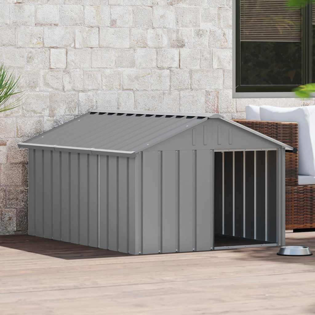 Hundehütte Anthrazit 116,5x103x81,5 cm Verzinkter Stahl