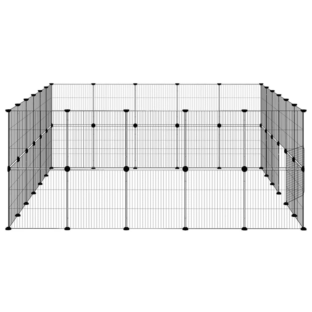8-tlg. Haustierkäfig mit Tür Schwarz 35x35 cm Stahl
