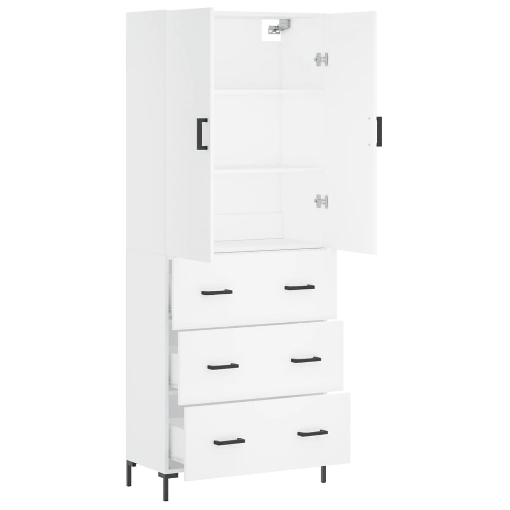 Highboard Betongrau 69,5x34x180 cm Holzwerkstoff