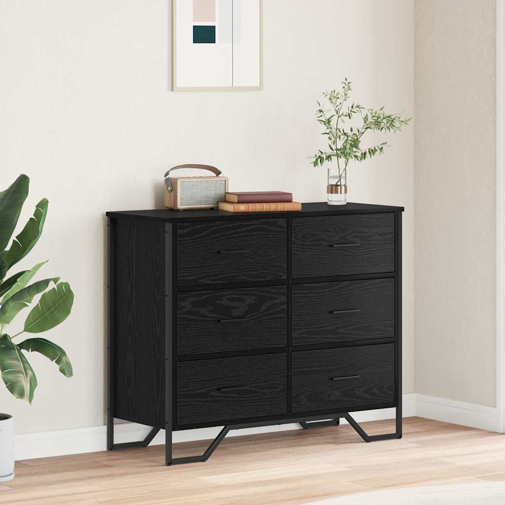 Kommode Schwarz 91x35,5x74,5 cm Holzwerkstoff