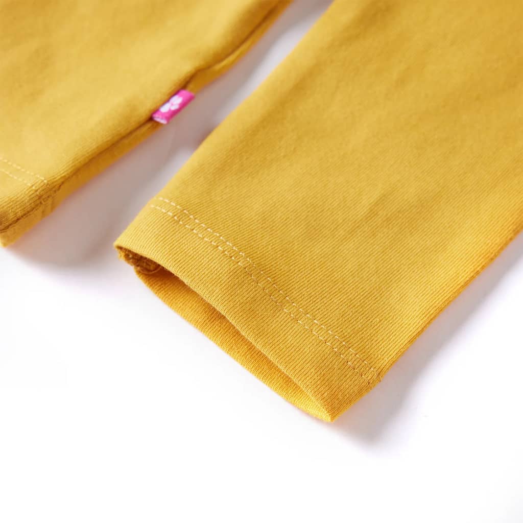 Kinder-Langarmshirt Dunkles Ocker 128