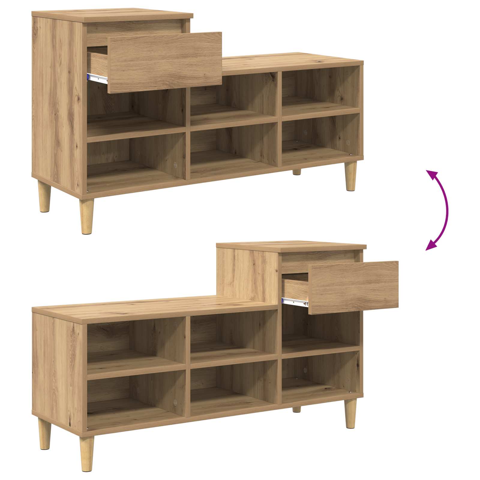 Schuhregal Weiß 102x36x60 cm Holzwerkstoff