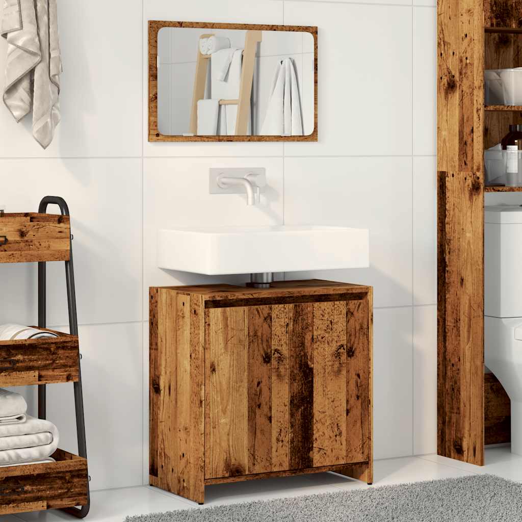Badmöbel-Set Weiß Holzwerkstoff