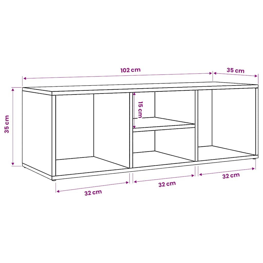 Schuhbank Weiß 105x35x35 cm Holzwerkstoff