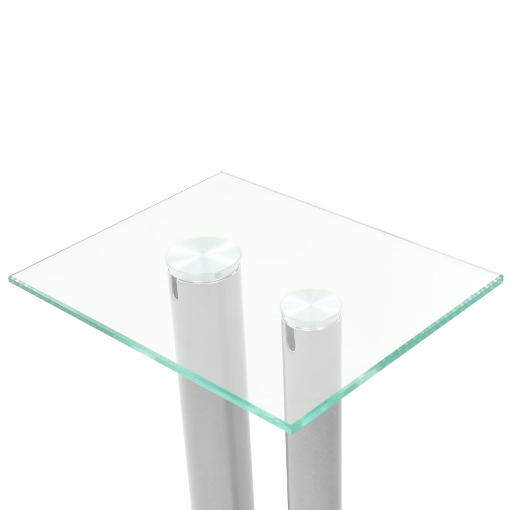Lautsprecherständer 2 Stk. Doppelsäulen-Design Hartglas Schwarz
