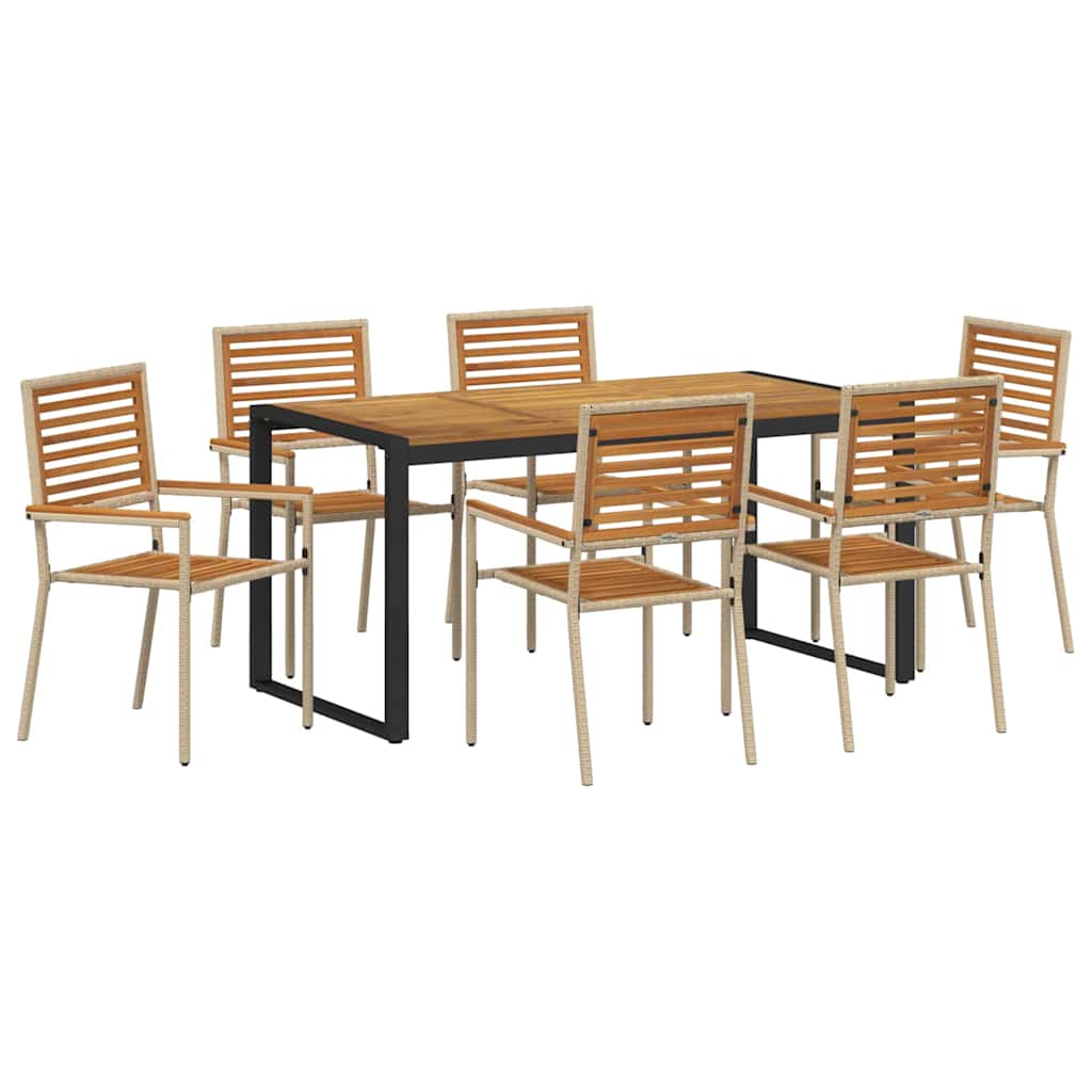 Garten Essgruppe 5 pcs Schwarz und Braun Poly-Rattan