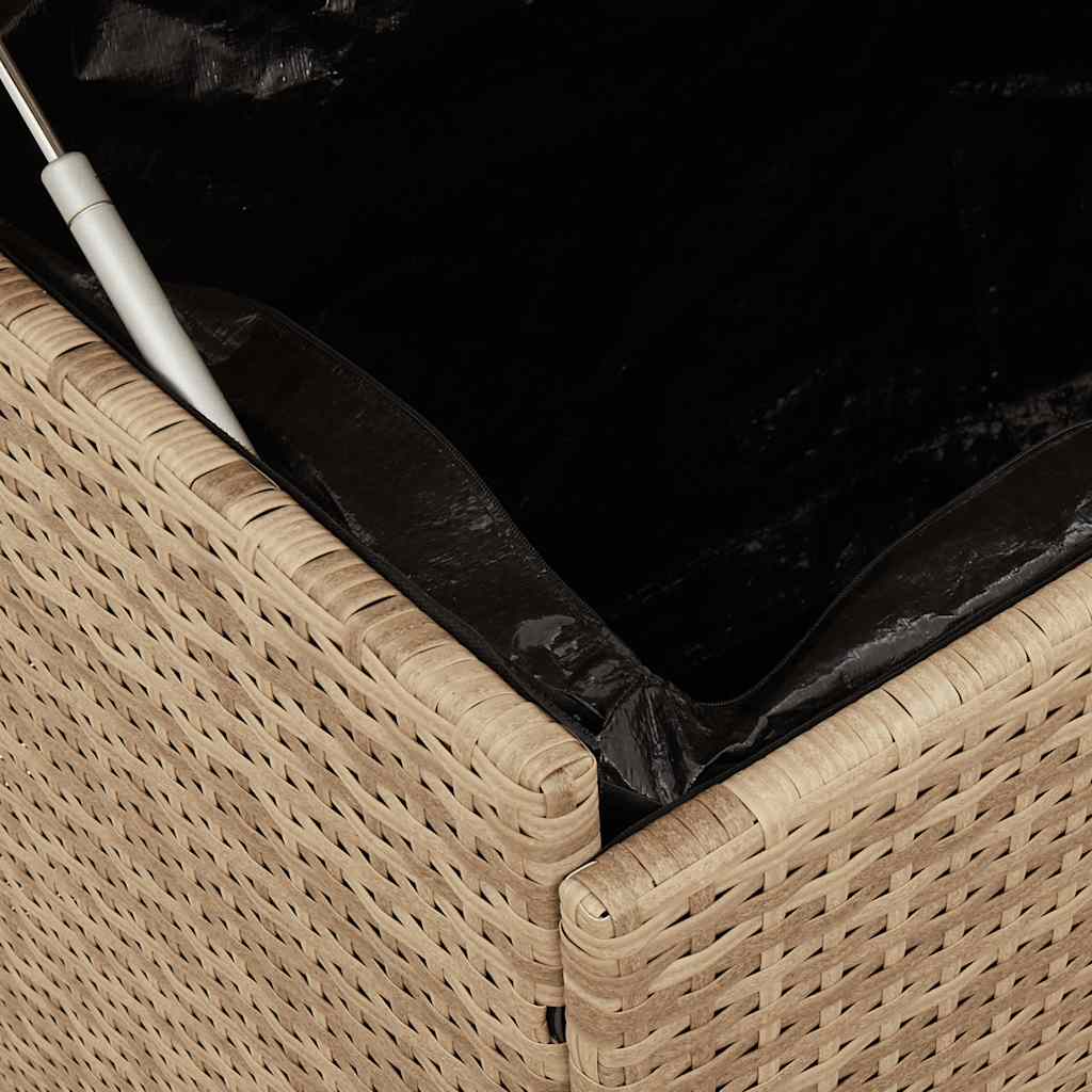 Gartentruhe mit Rollen Schwarz 110x55x73 cm Poly Rattan