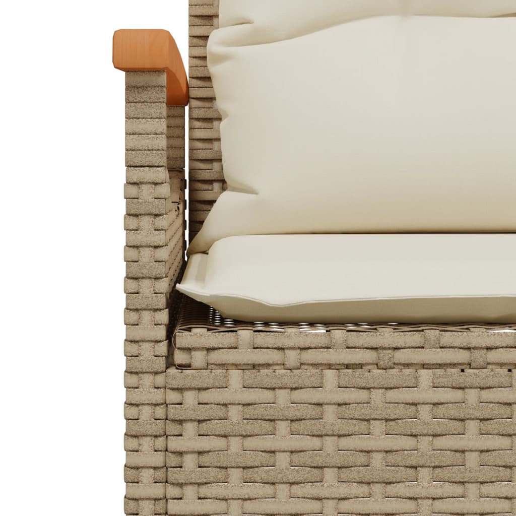 Gartenbank mit Kissen 116x62,5x74 cm Schwarz Poly Rattan