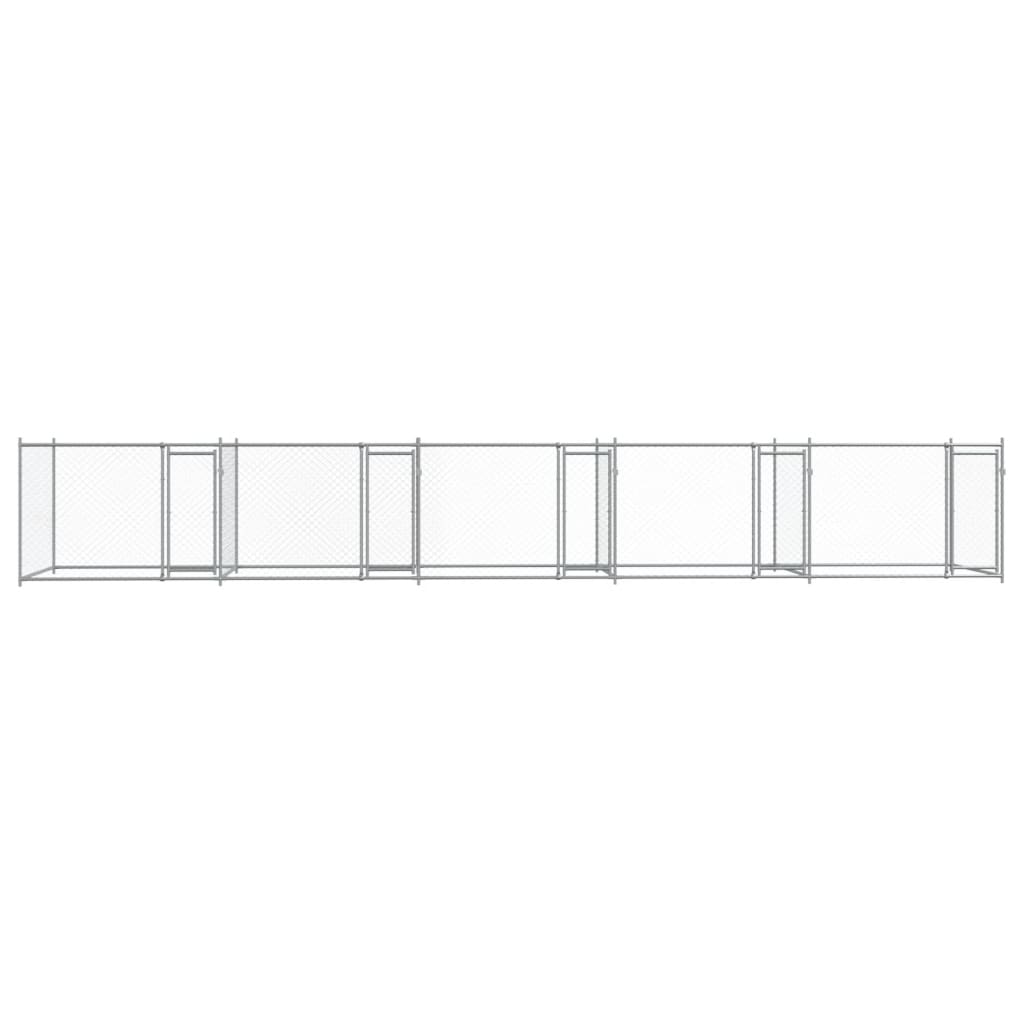 Hundezwinger mit Tür Grau 2x2x1,5 m Verzinkter Stahl