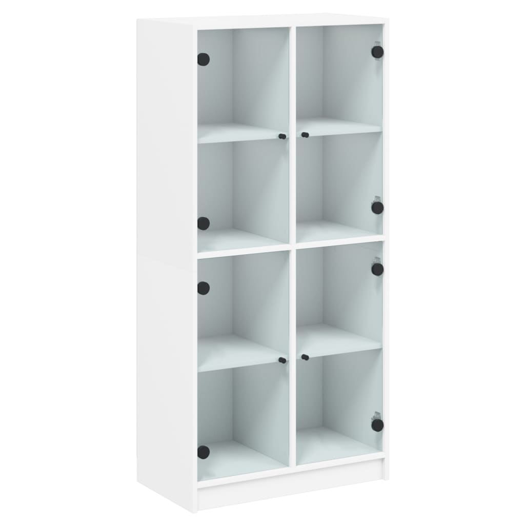 Bücherschrank mit Türen Weiß 136x37x142 cm Holzwerkstoff