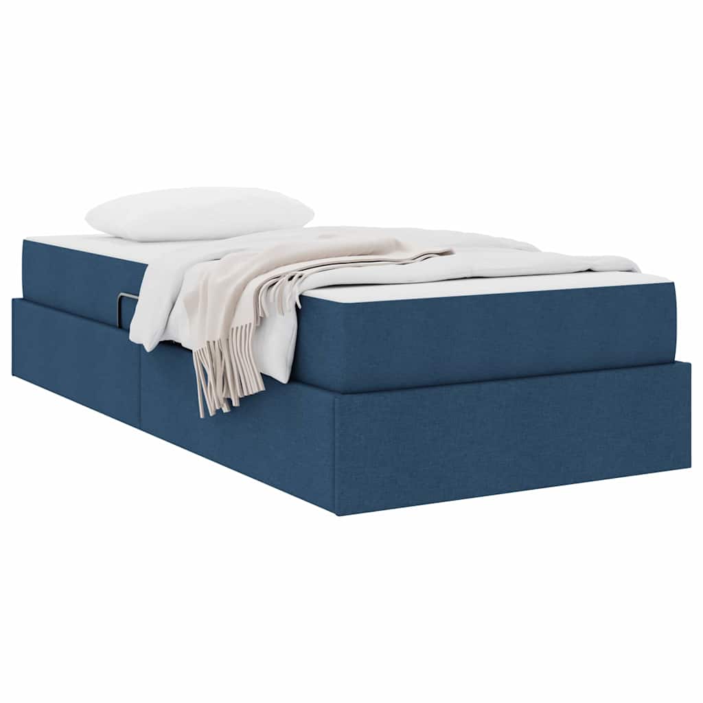 Aufbewahrungsbett mit Matratze Hellgrau 90 x 190 cm Polyester