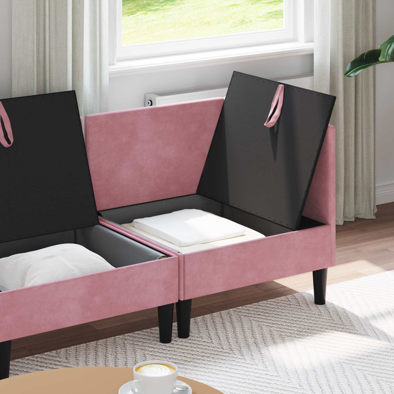Wohnzimmergarnitur mit Kissen mit Speicher 3 pcs Hellgrau Samt