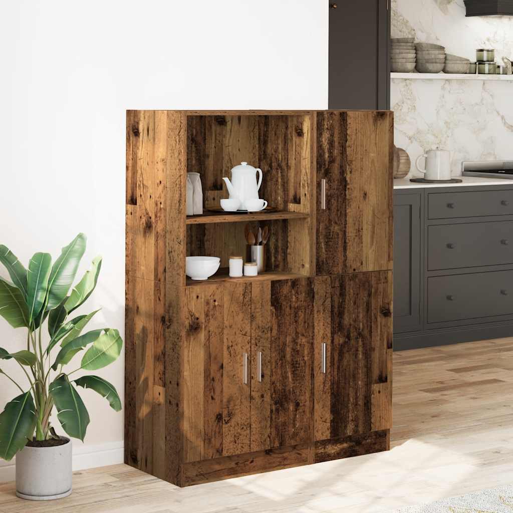 2-tlg. Küchenschrank-Set Weiß Holzwerkstoff