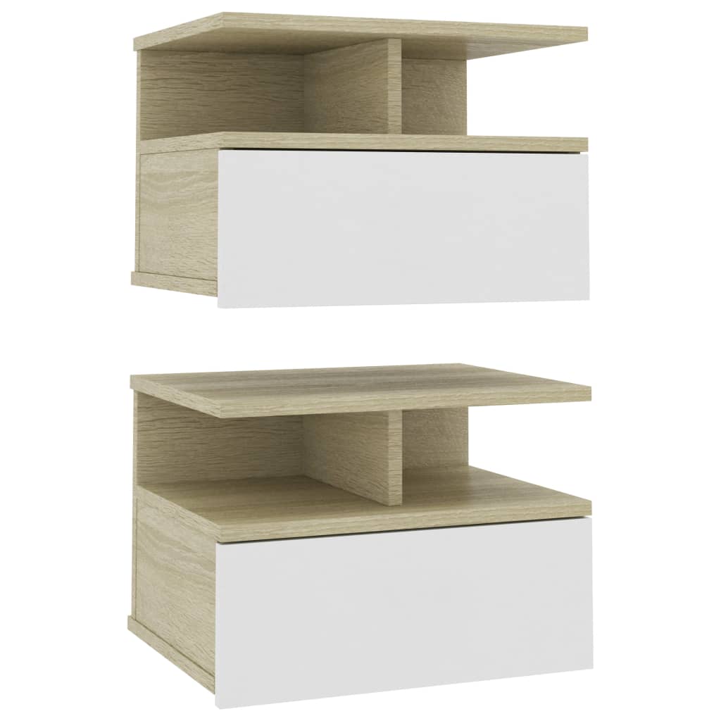 Hängender Nachttisch Weiß 40x31x27 cm Holzwerkstoff