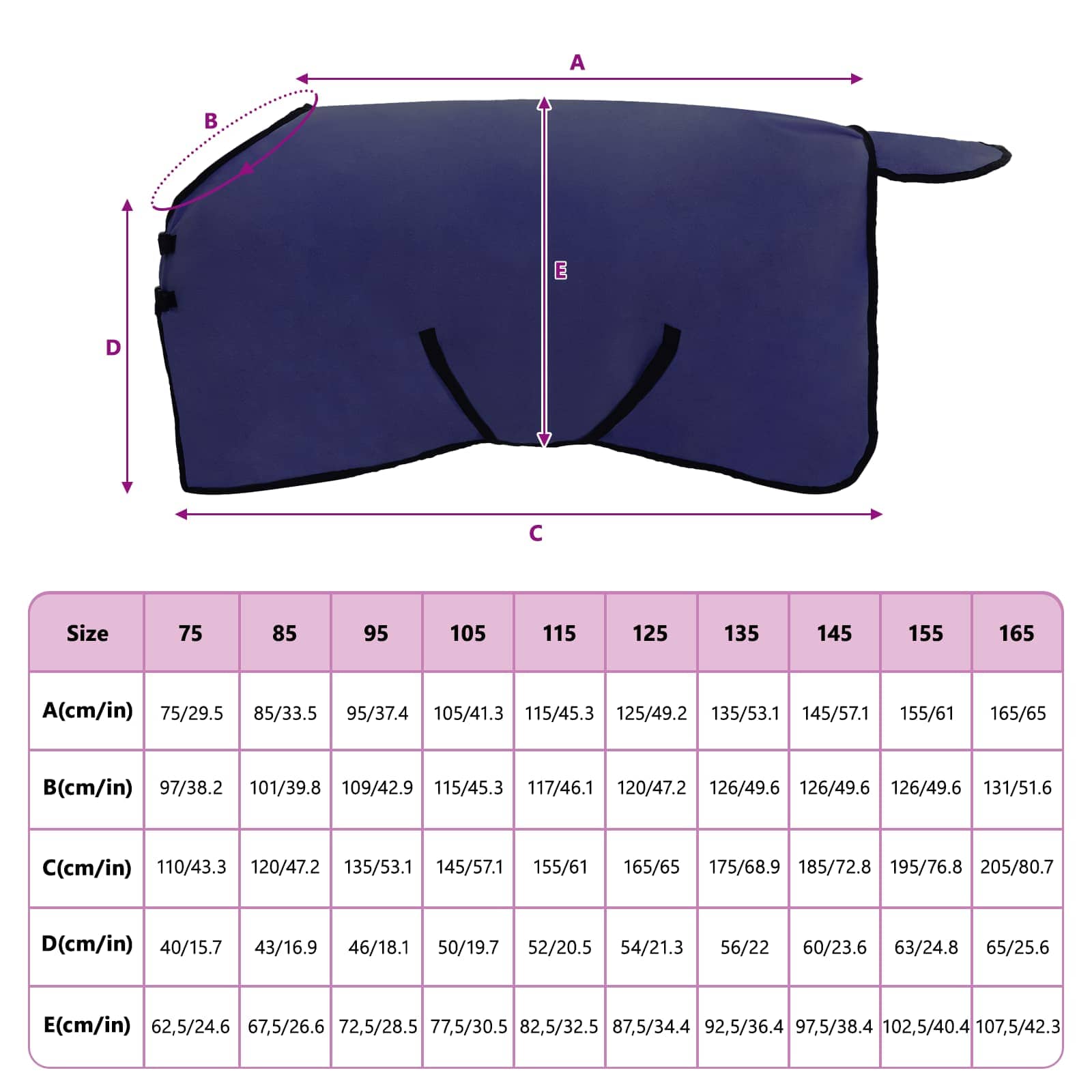 Pferdedecke Volles Aqua 75 cm Polyester