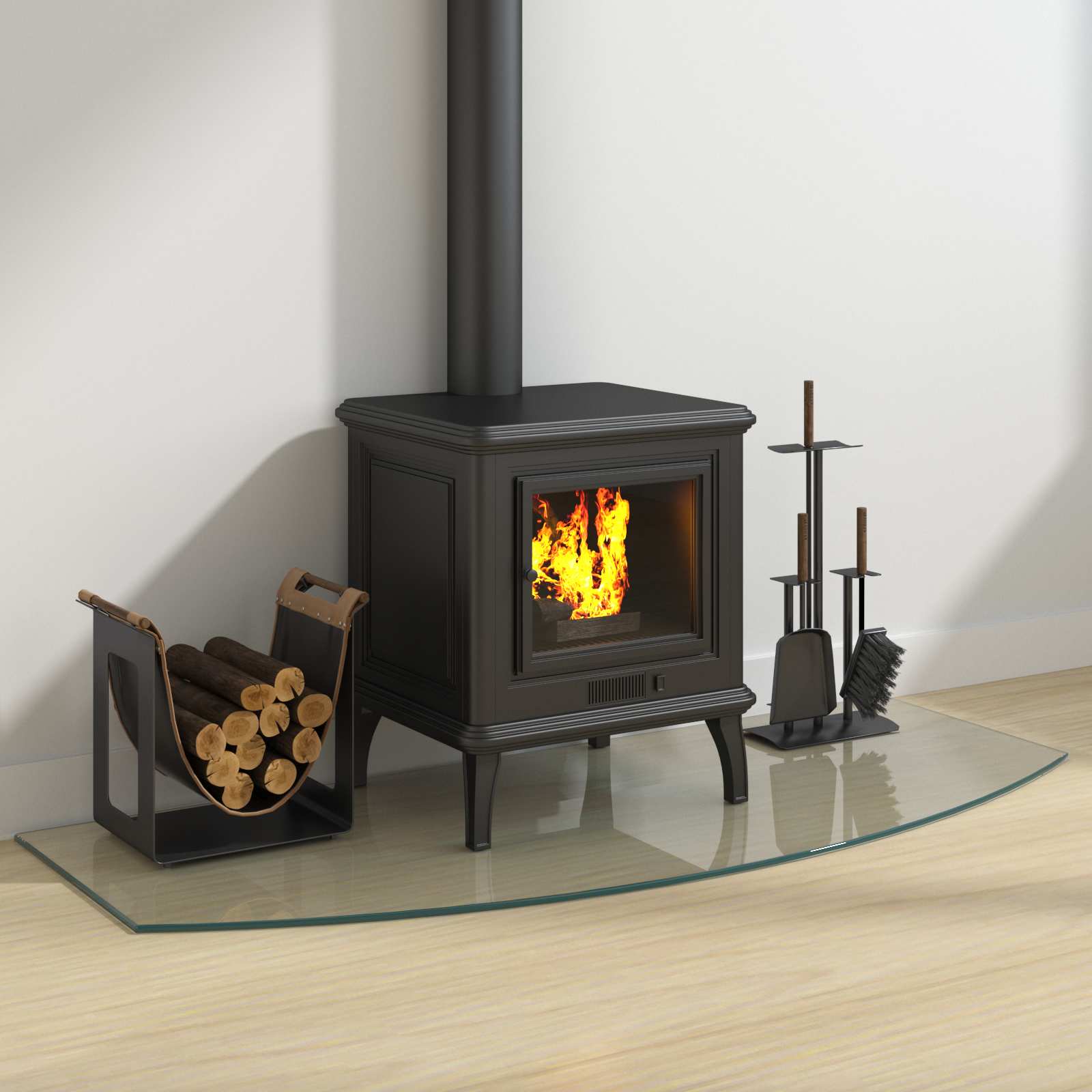 Feuerstelle Glasplatte Transparent 80 x 50 cm Glas