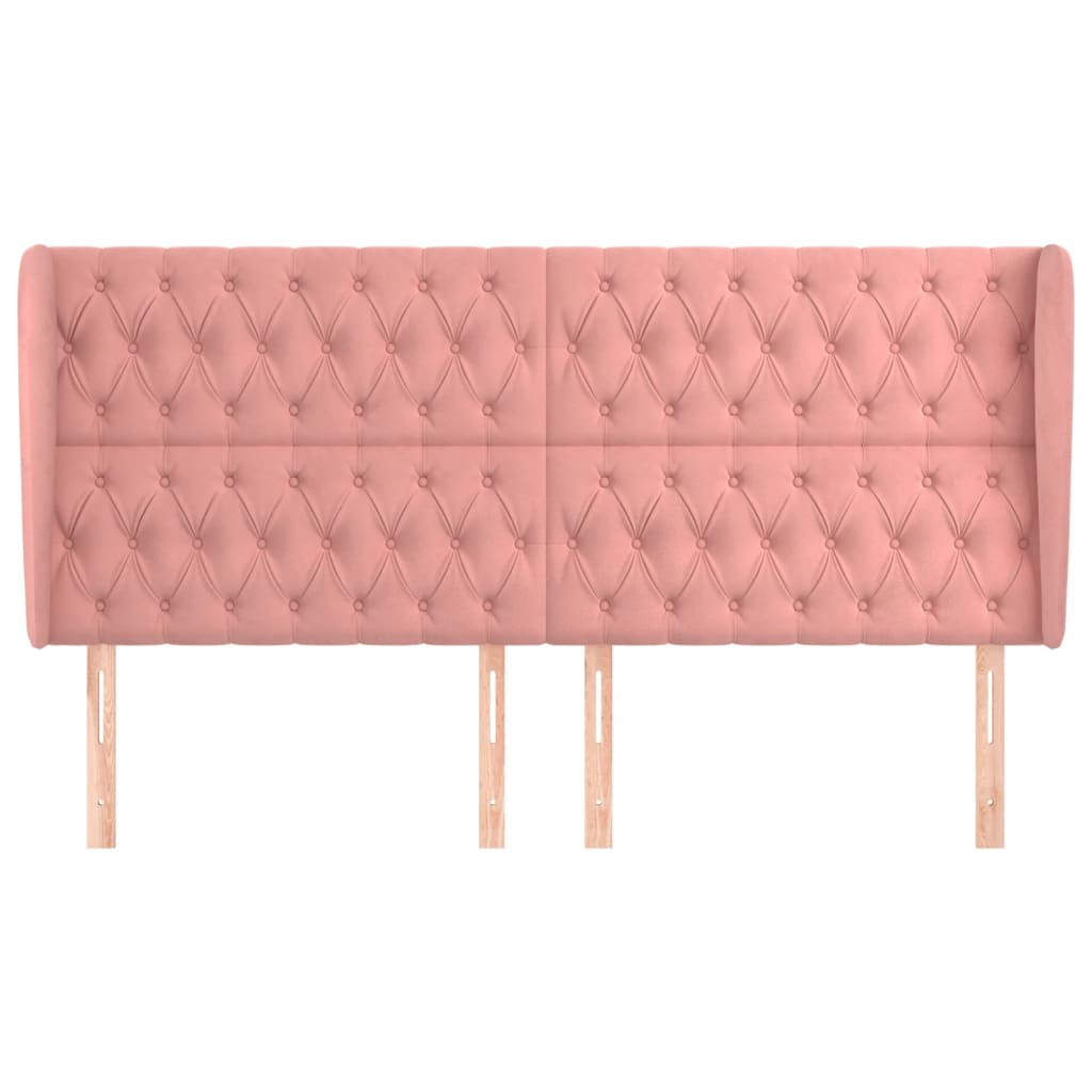 Kopfteil mit Ohren Dunkelblau 93x23x78/88 cm Samt