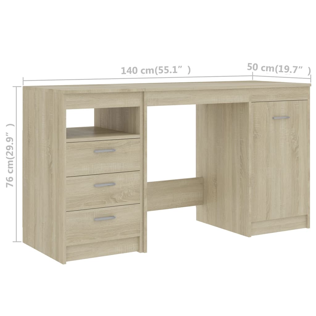 Schreibtisch Weiß 140x50x76 cm Holzwerkstoff