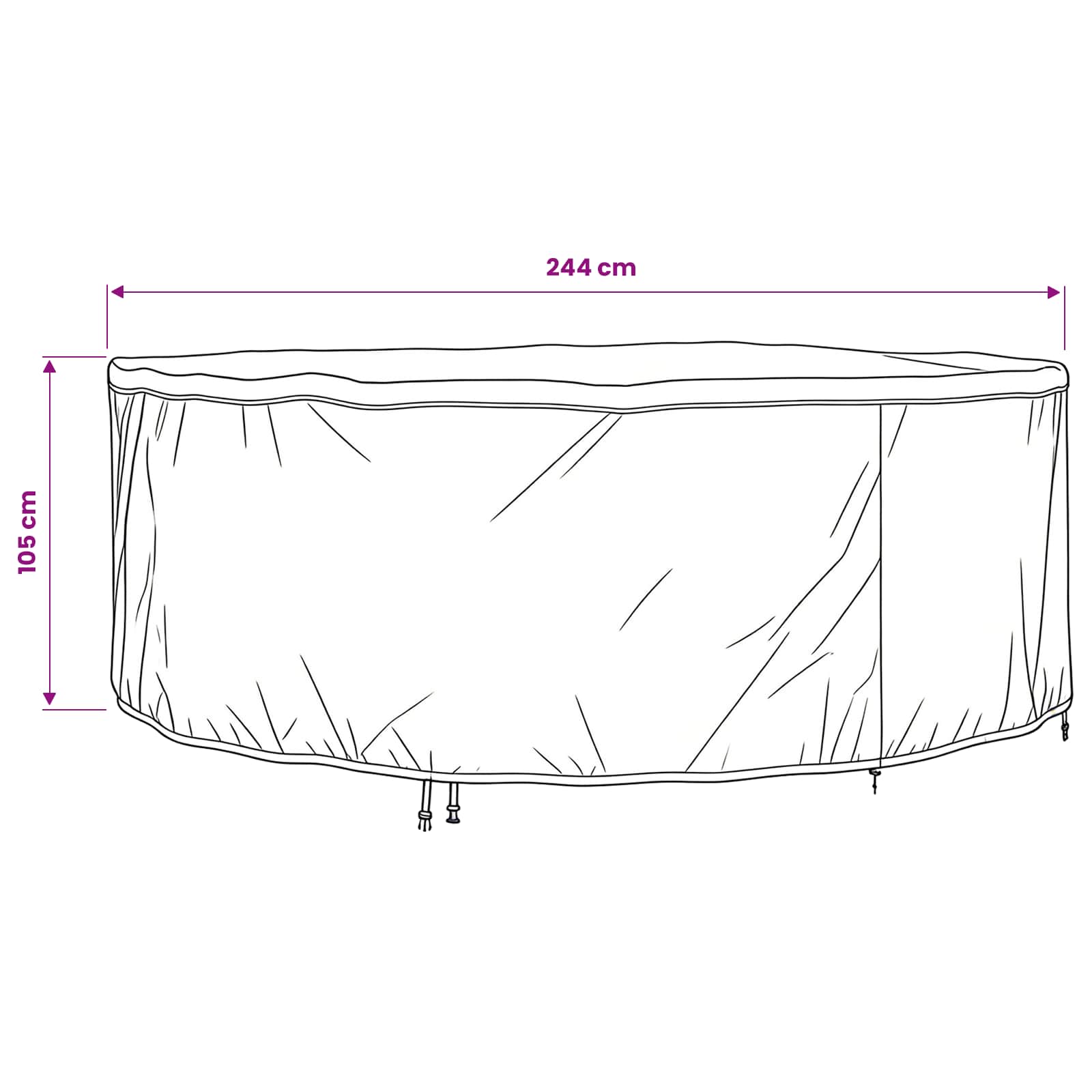 Möbelbezug Schwarz 102 x 102 x 71 cm 210D Oxford Stoff