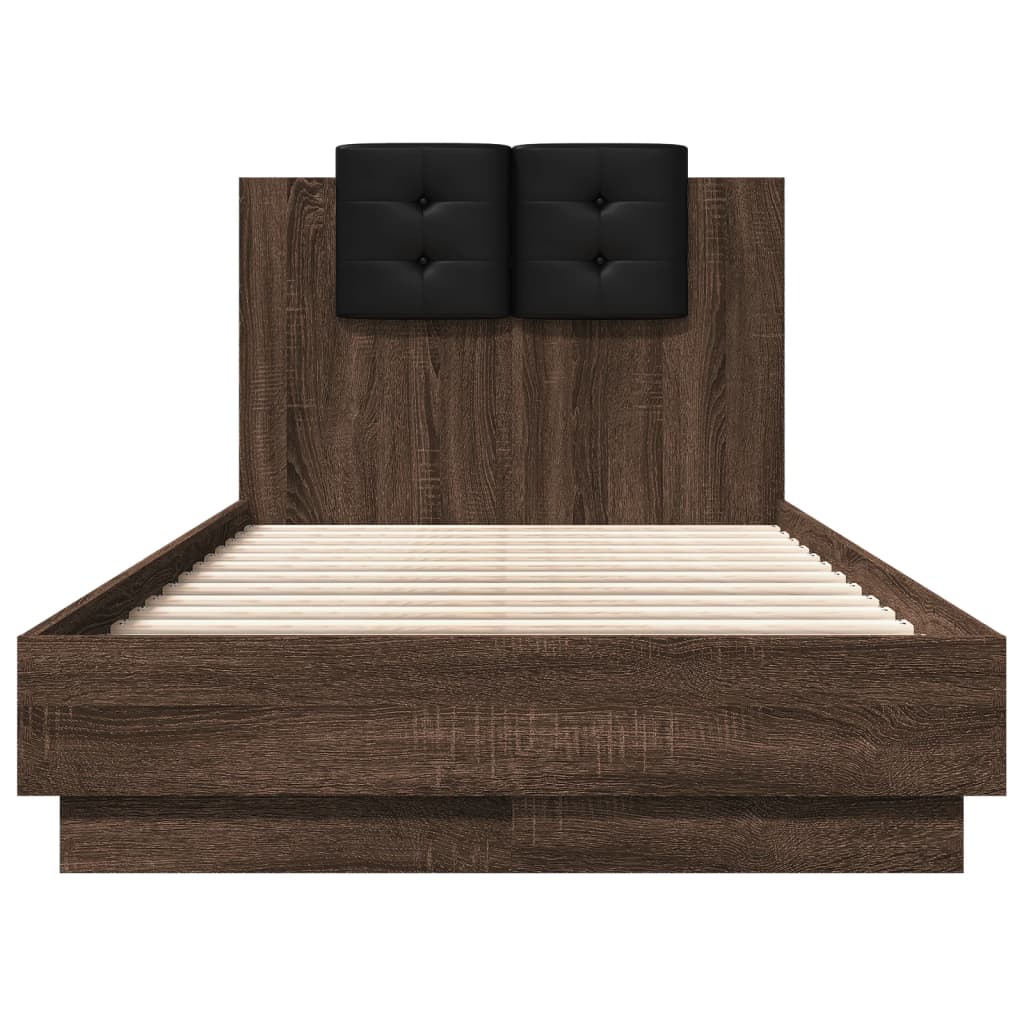 Bettgestell mit Kopfteil Grau Sonoma 180x200 cm Holzwerkstoff