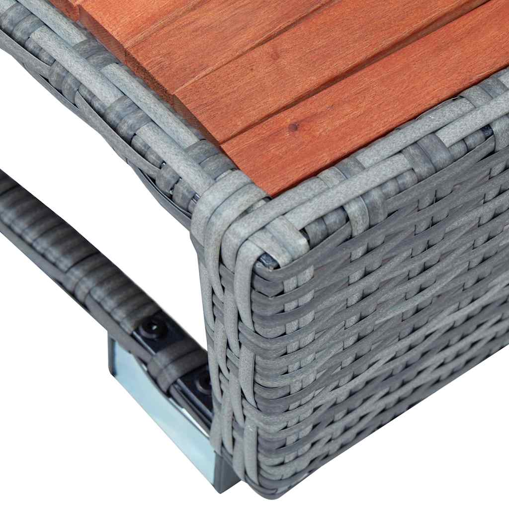 Spa-Einstiegsstufe Poly Rattan 92×45×25 cm Schwarz