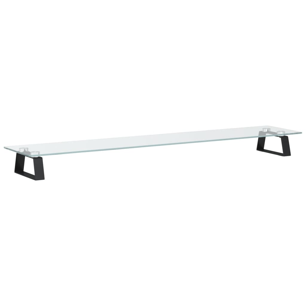 Monitorständer Weiß 60x20x8 cm Hartglas und Metall