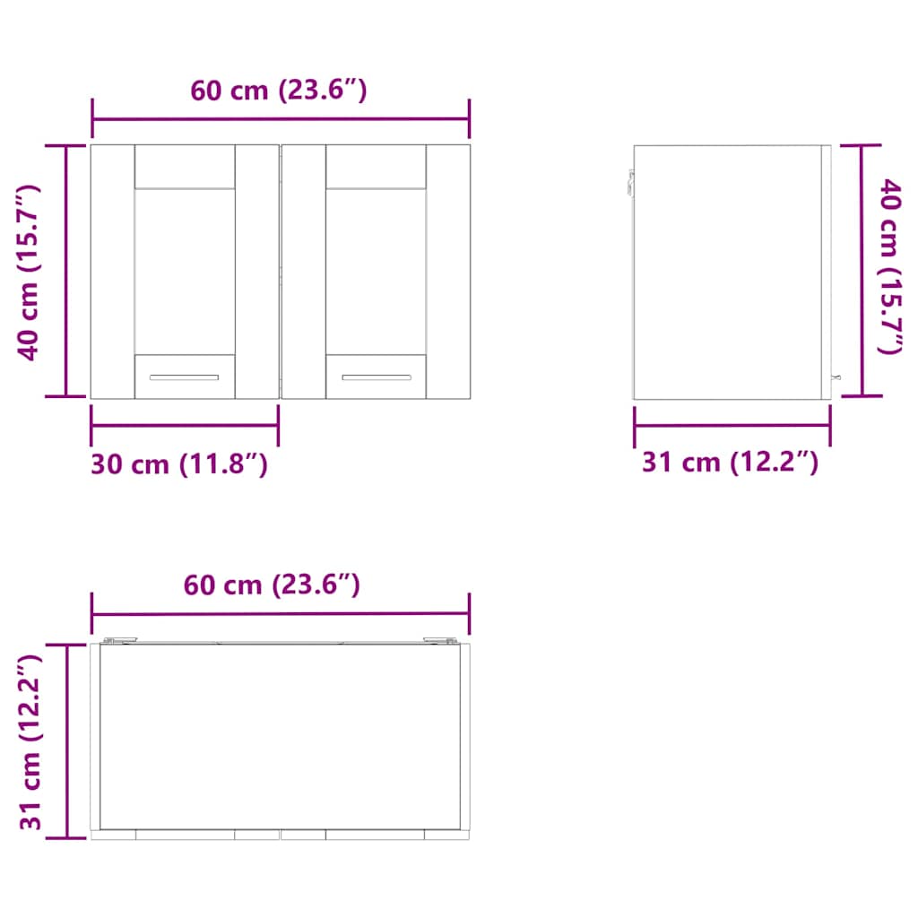 Unterschrank Lyon Weiß 60x46x81,5 cm Holzwerkstoff