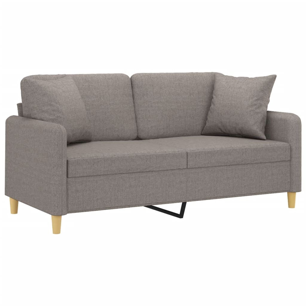 2-Sitzer-Sofa mit Zierkissen Braun 120 cm Stoff